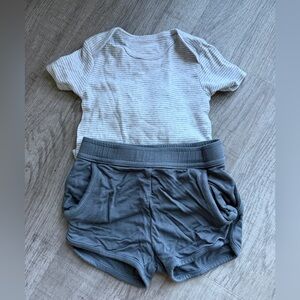 Carter's Gray and White Striped Baby Set